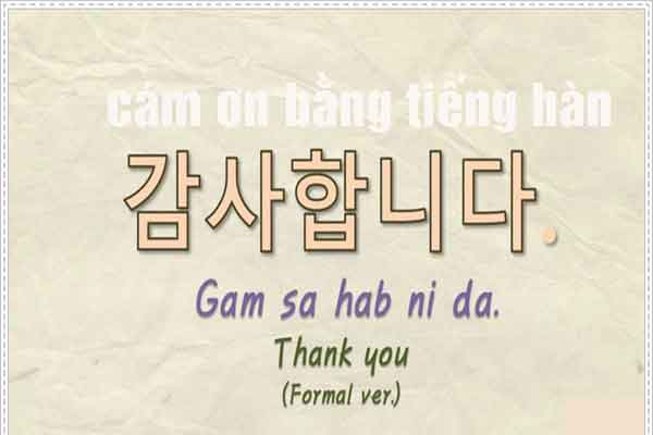 câu cám ơn bằng tiếng hàn